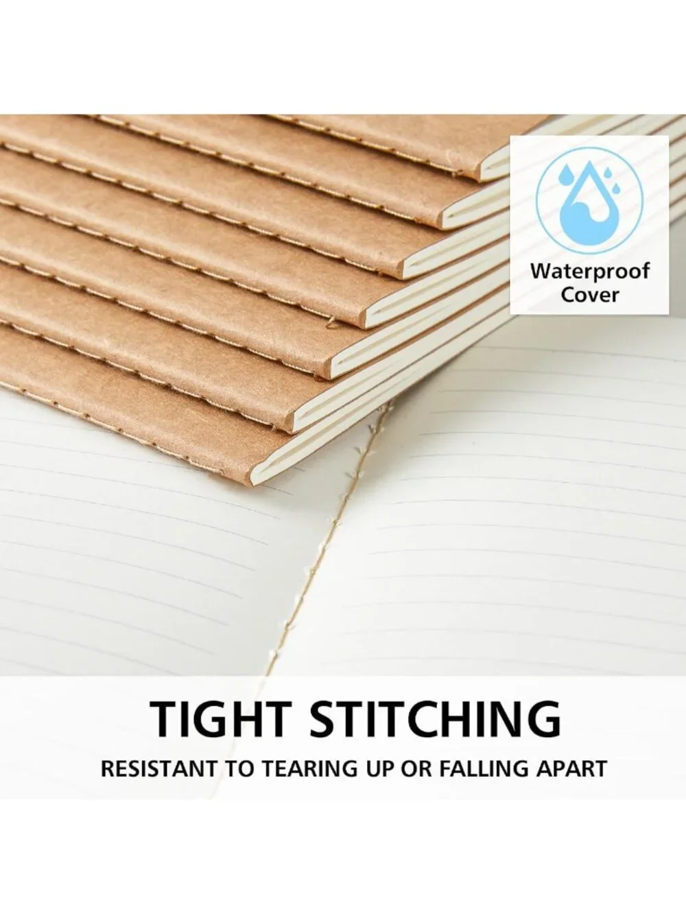 60 Pack Kraft Notebooks - Lined Travel Journals for Writing, Office & School